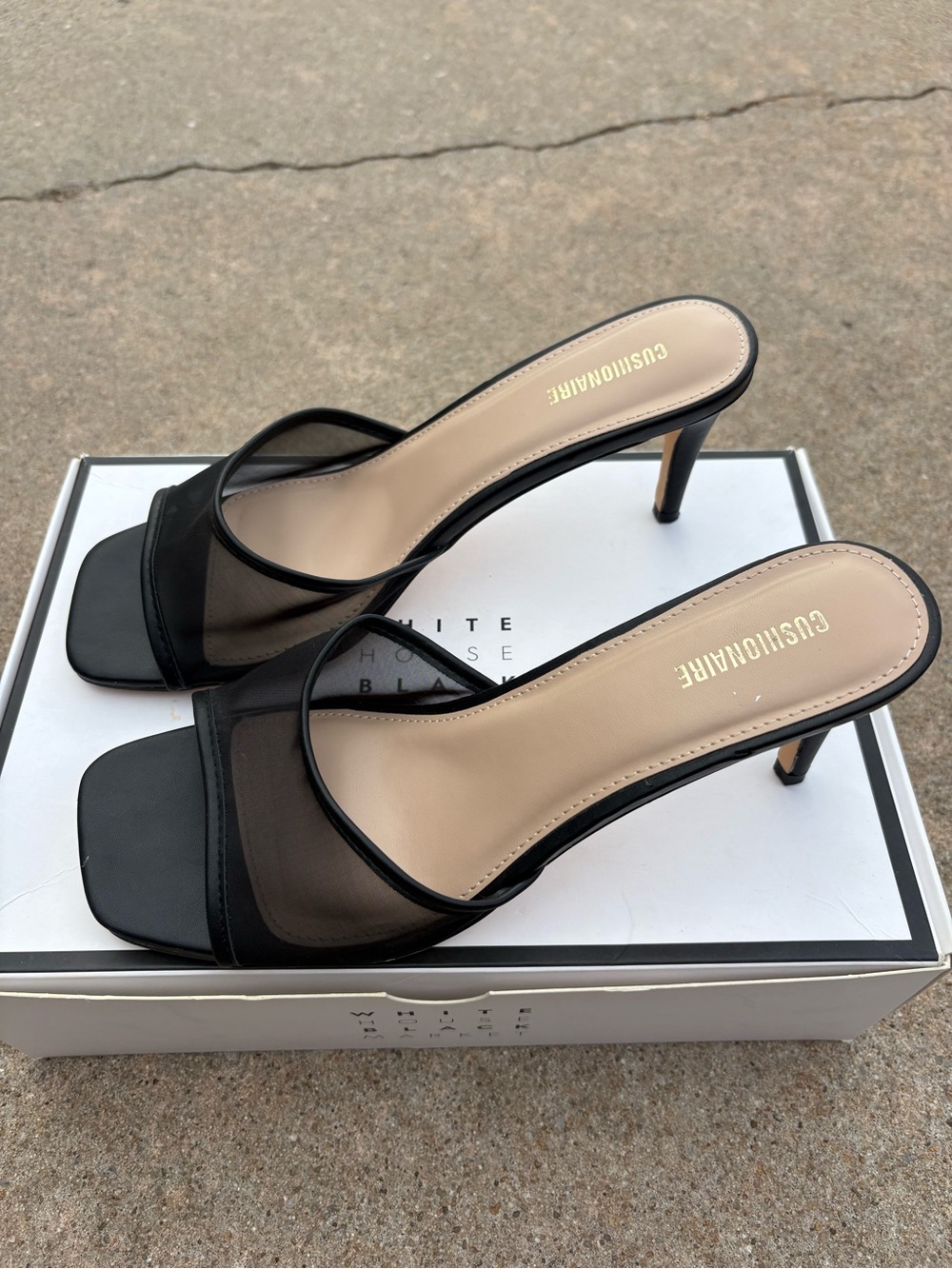 Black Mesh Heels